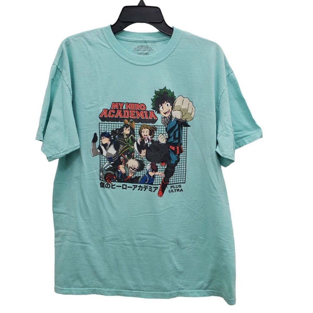 Funimation‎ | My Hero Academia Aqua Class 1-A Anime Cast Tee Unisex Men's Size L